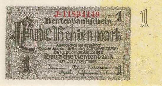 1 Rentenmark 1937 ro.166c J